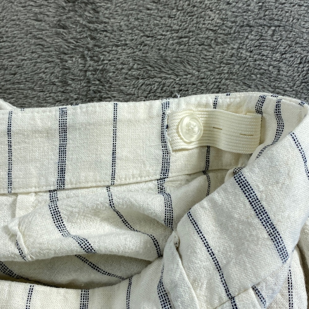 Old Navy Shorts Womens L White Navy Taylor Extra High Rise Linen Blend Striped - Picture 8 of 10